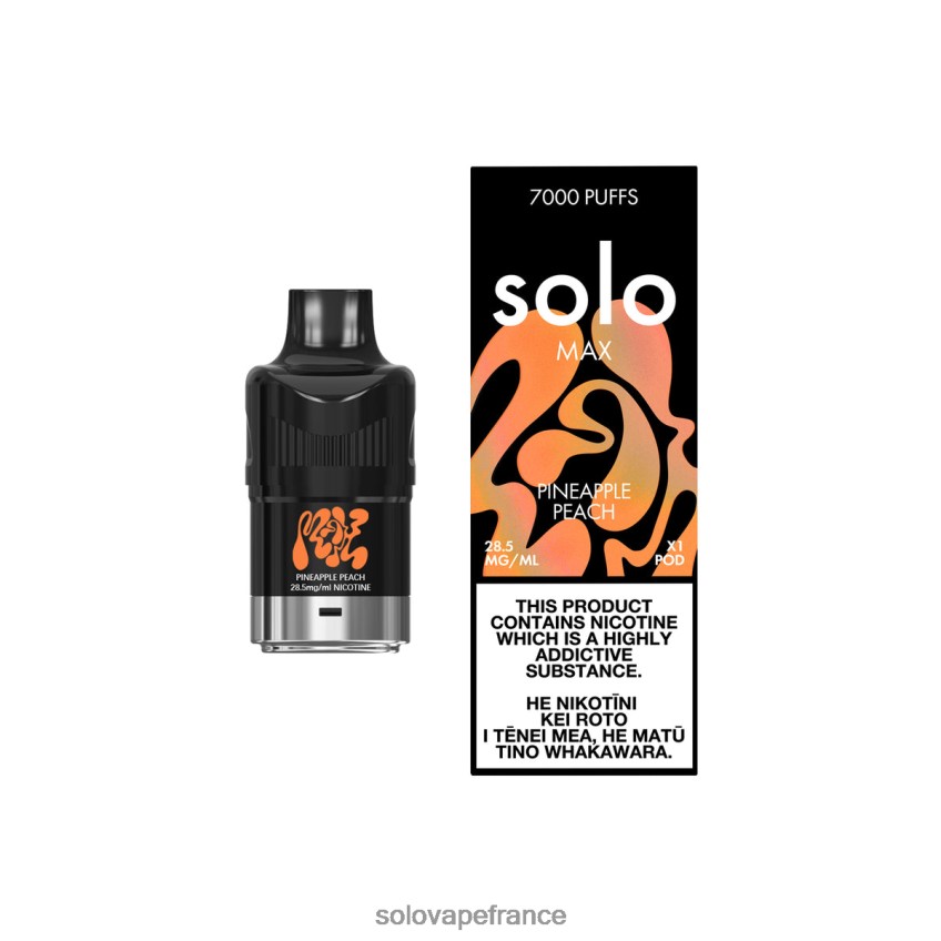 Solo Vape Review - Solo MAX cosse pêche à l'ananas 4LT62L85